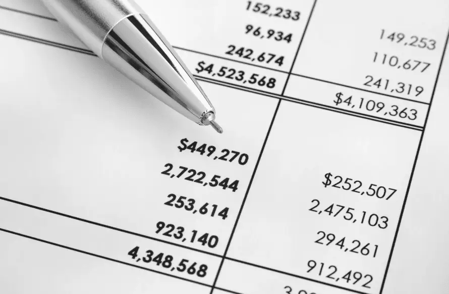 Financial statement for a contractor